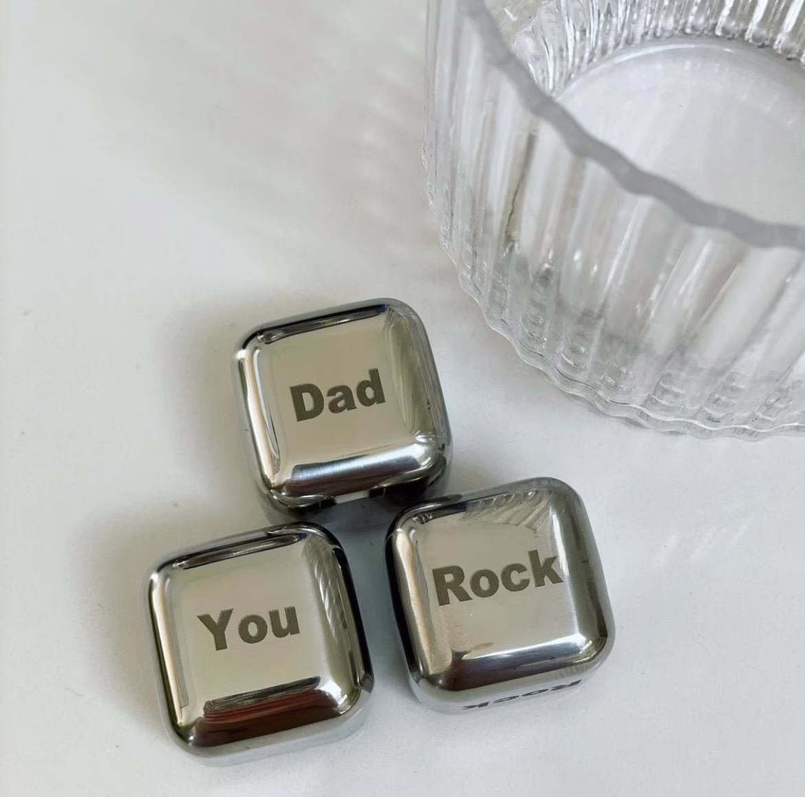 Dad Ice Cubes | Fathers Day Gin Stones Whiskey Wedding Anniversary Gift Christmas |Custom |Couples 11 Years Drinks