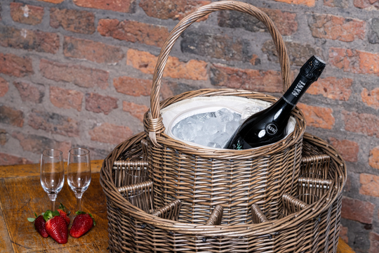 Handmade Champagne Bucket & Set Of Drinking Glasses