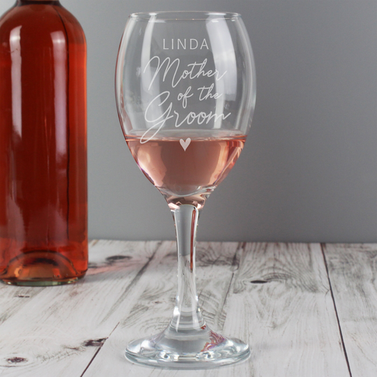 Personalised Engraved Mother Of The Groom Wine Glass