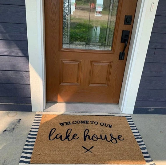 Welcome To Our Lake House Doormat, Oars Summer Door Mat Outdoor Mat, Custom Personalized Client Gift, Decor