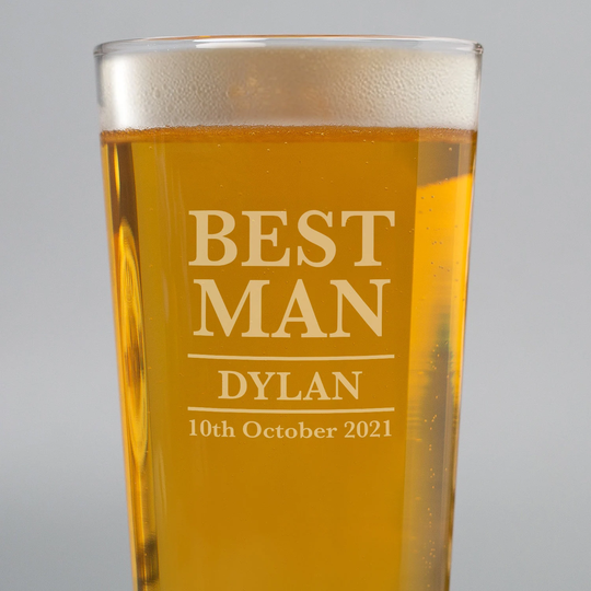 Personalised Pint Glass For Best Man Wedding Favours Thank You Gifts Ideas Father Of The Groom Usher Groomsman Bride Presents Tokens