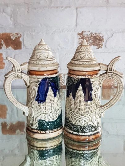 Vintage X-Large "stein" Salt & Pepper Pots 5.9