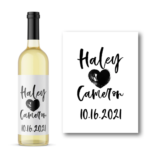 Wedding, Engagement, Anniversary Wine Bottle Label | Custom High Quality Wine, Champagne Tall & Mini