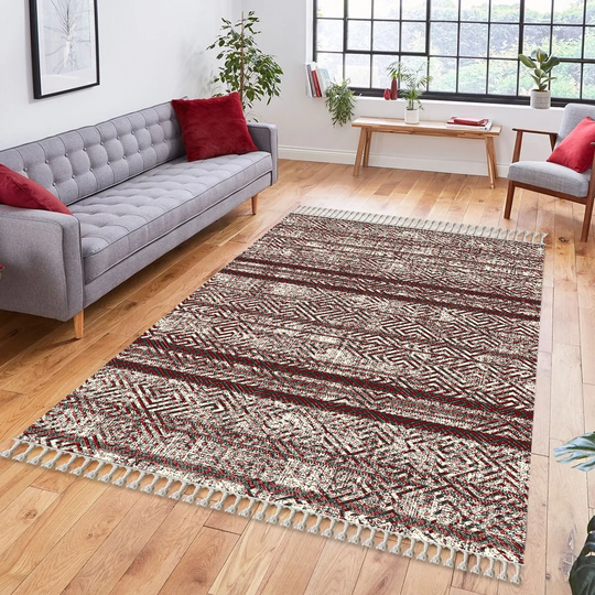 Nieves Flatweave Cotton Brown/Beige Rug