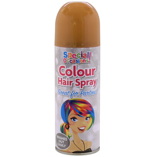 (Gold) Temporary Colour Hair Spray 200ml Shake Can Fancy Dress Easy Wash Out Party Fun