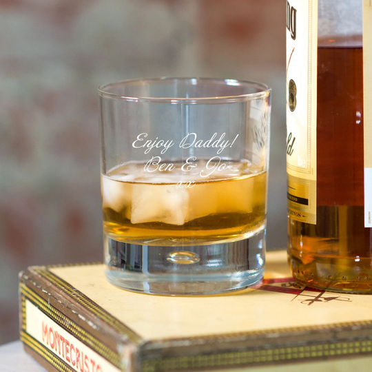 Personalised Script Whisky Tumbler, Engraved To Order Whisky Glass With Special Message