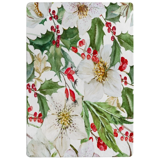 Parke Watercolour Christmas Pattern Designer Shaggy Green/Red/Off-White Rug