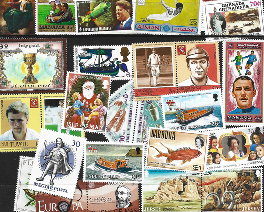 Over 100 Different Mint World Stamps. Great Lot Of Large Thematic For Collectors & Ideal For Crafters As No Postmarks To Spoil Them