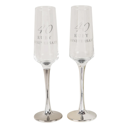 Maturi® Straight Flute Set Of 2 - 40Th Anniversary
