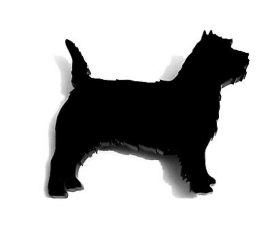 Cairn Terrier Dog Fridge Magnet Gift in Black