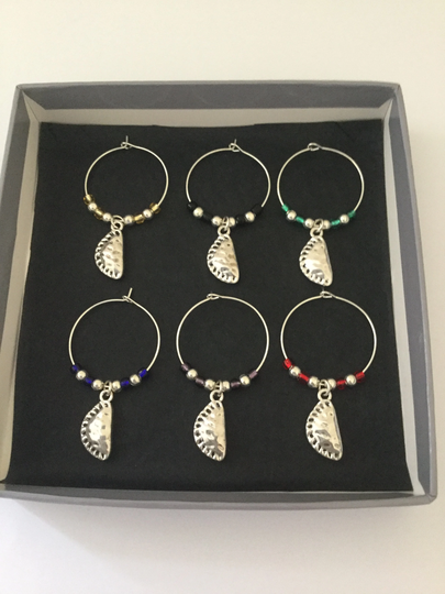 Cornish Pasty Wine Glass Charms/Charm Set Decor Table Gift Lover