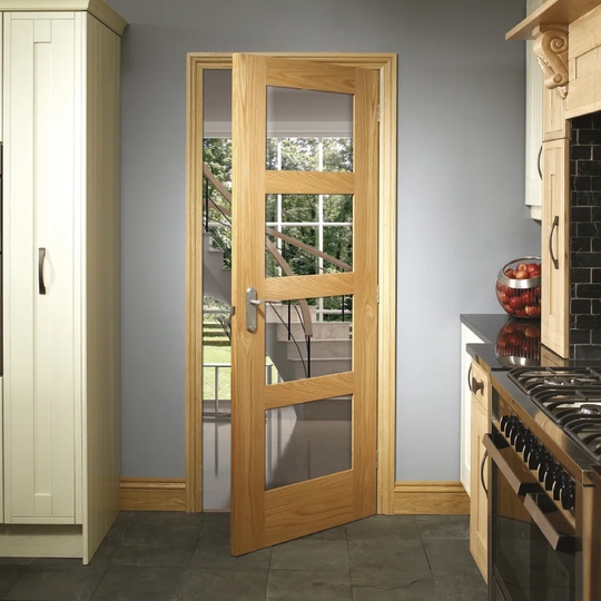 Internal Oak Shaker with Obscure Glass