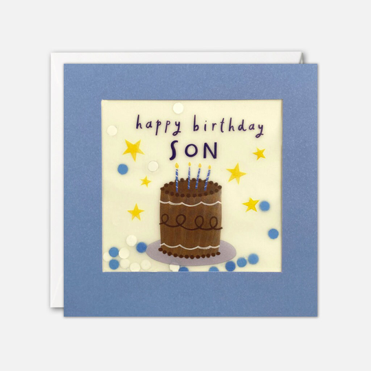 Son Cake Birthday Card With Paper Confetti - Shakies By James Ellis