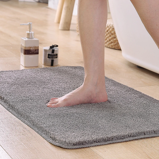 Karmane Non-slip, Easy To Clean Chenille Pedestal Mats For Bathroom, Thick Microfiber Ultra Soft Absorbent Bathroom Shower Rug Bath Mat