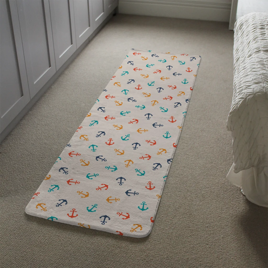 Mariani Anchors Designer Shaggy Ivory/Orange/Blue Rug
