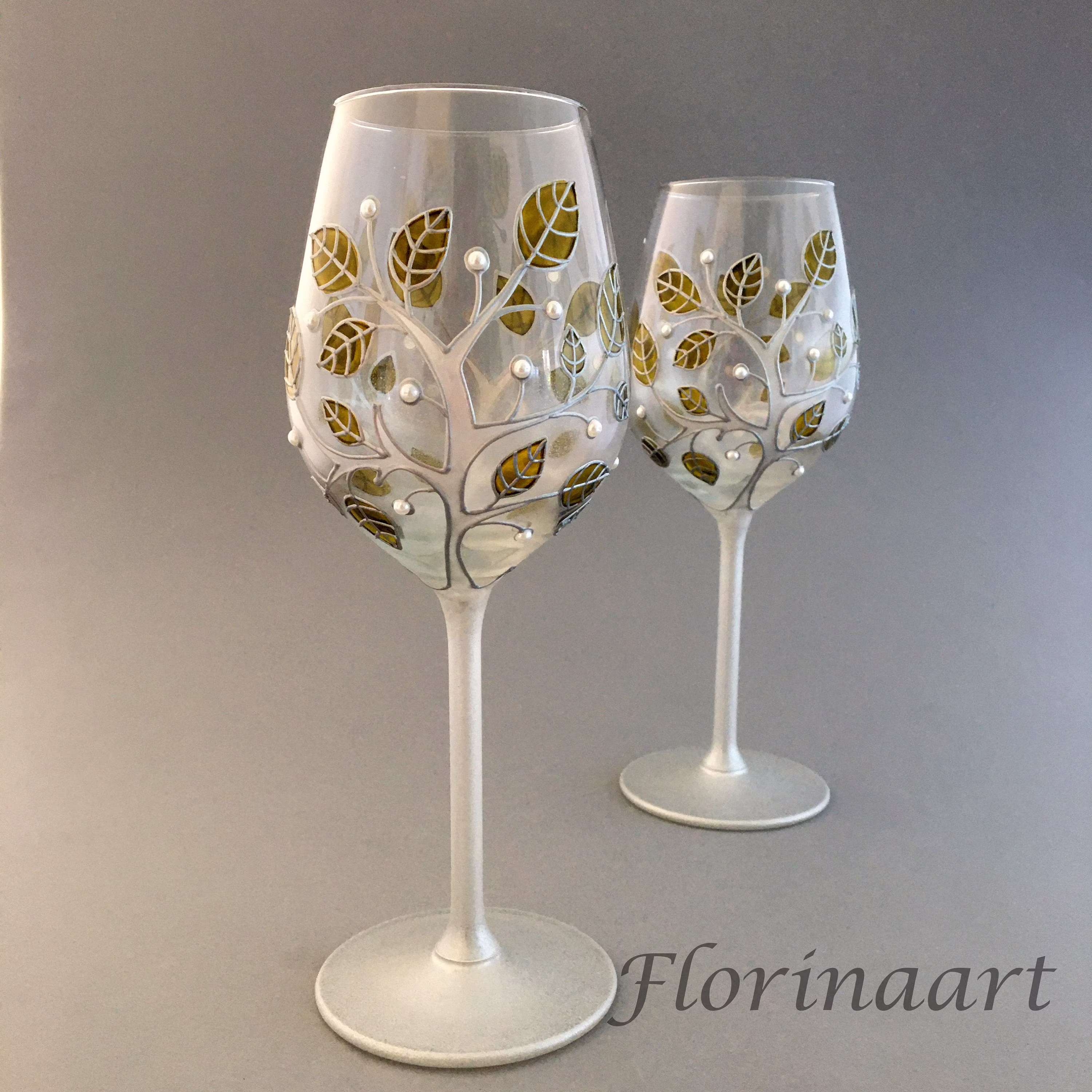 Silver Wedding Anniversary Glasses. Tree Of Life, 25Th Wedding Anniversary Wine Glasses, Yggdrasil Viking Celtic Symbol