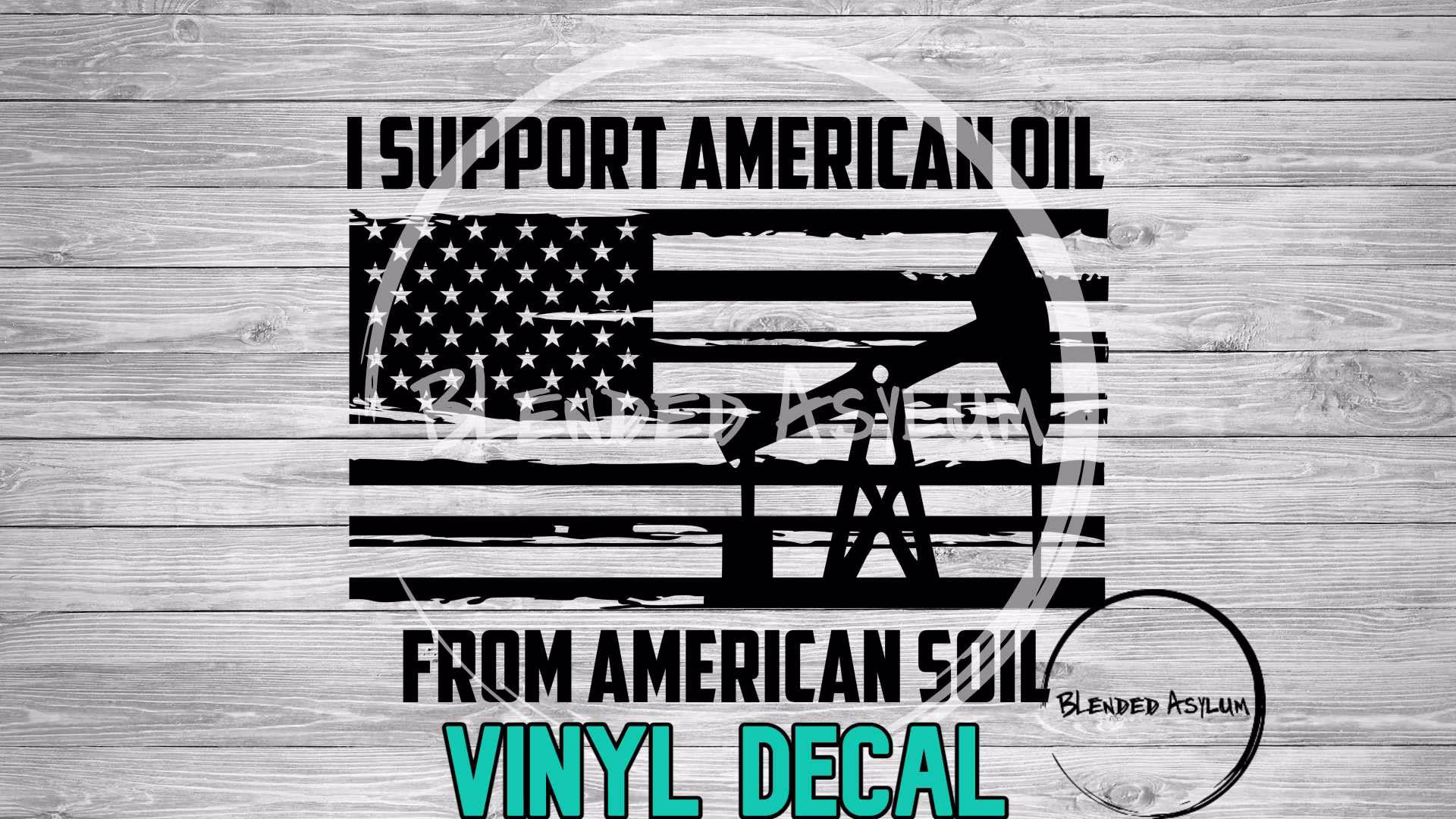 American Oil Distressed Decal | Window Sticker America United States Flag Gas Prices