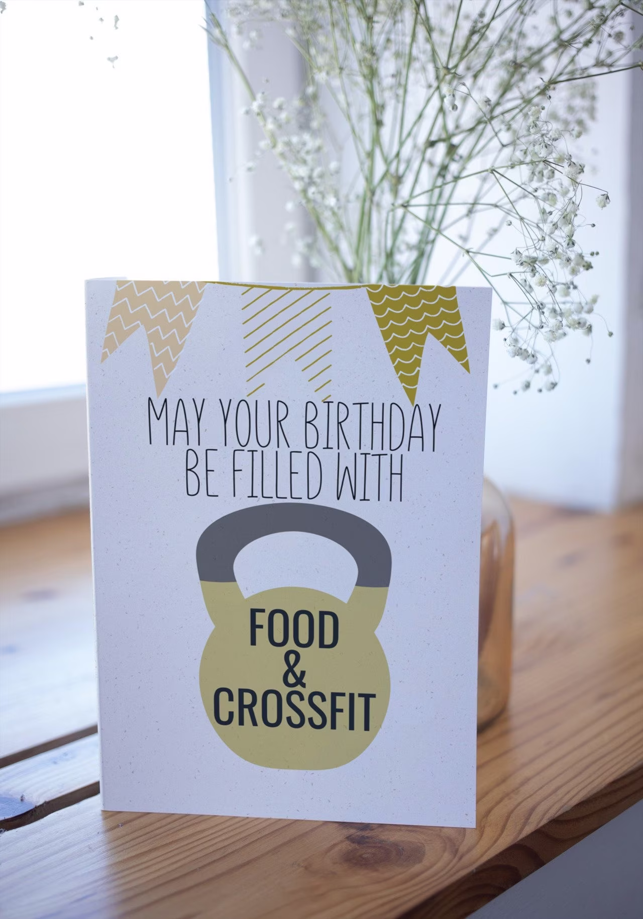 Gym Birthday Card, Crossfit Card Fitness, Deadlift Card, Gift, Fitness Personal Trainer Card