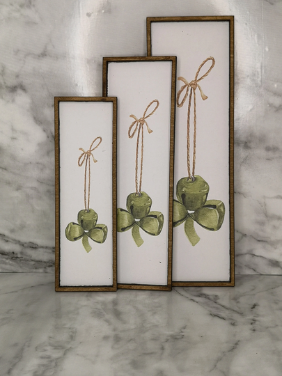 Wood Framed Miniature Sign | Farmhouse Style Tiered Tray Decor Handmade Decoration St Patrick's Day Clover