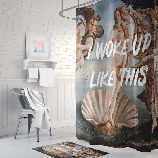 Venus Shower Curtain For Bathroom, Waterproof Washable, I Woke Up Like This