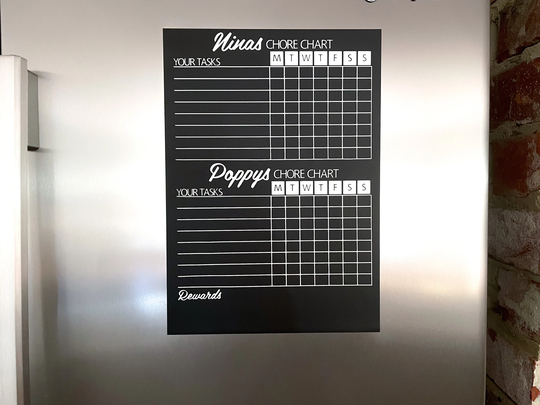 Double Chore Chart/Magnetic Blackboard Kids