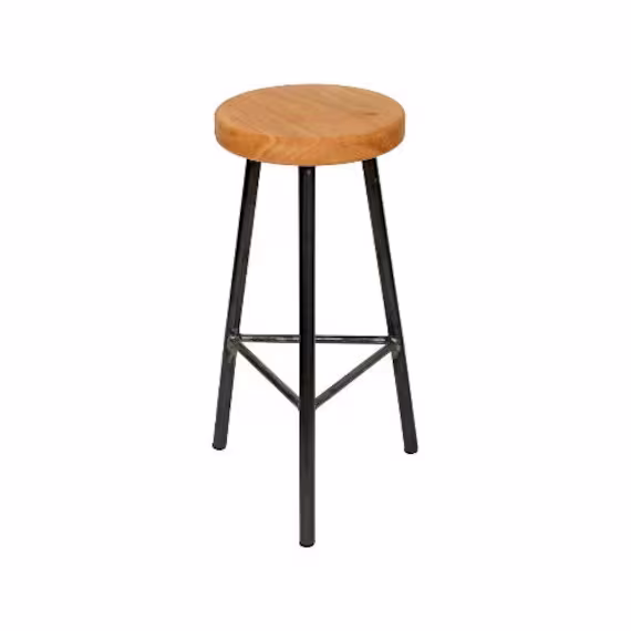 Trippie Broadoak, Three Legged Bar Stool With Chunky Oak Seat