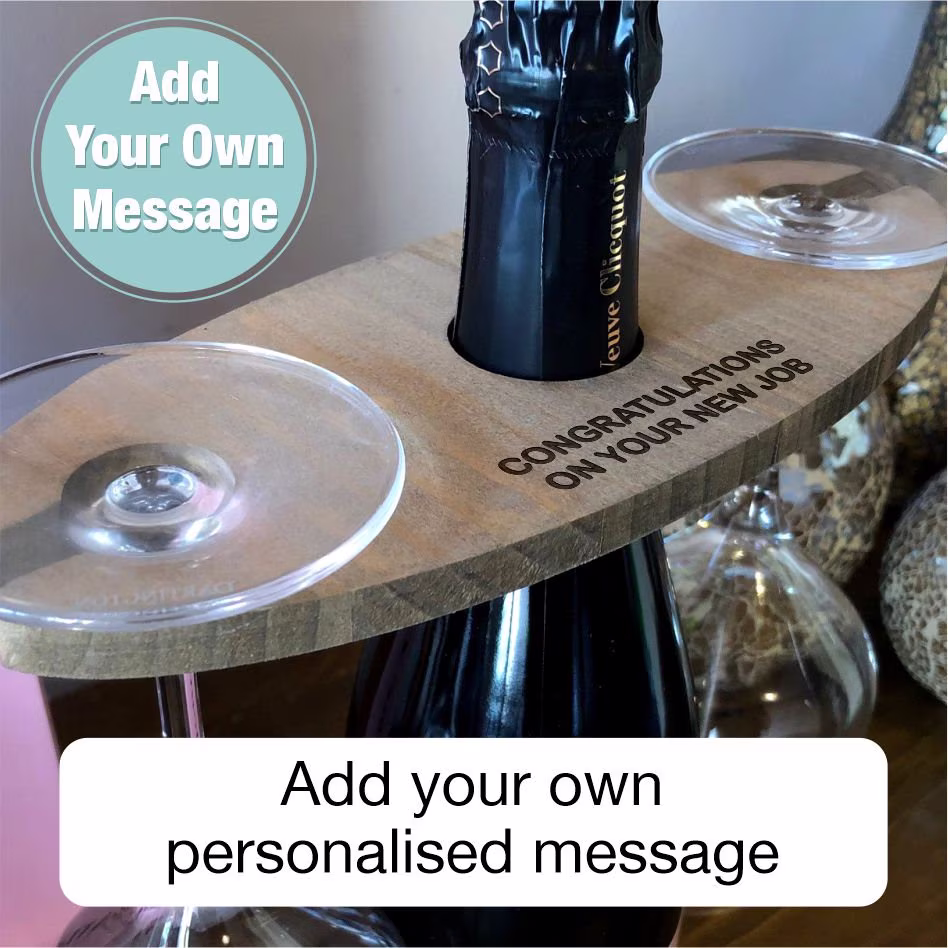 Personalised Bottle Butler Wine Champagne Wooden Holder Perfect Wedding Birthday Gift Housewarming Celebrations Garden Party | BotbPk1