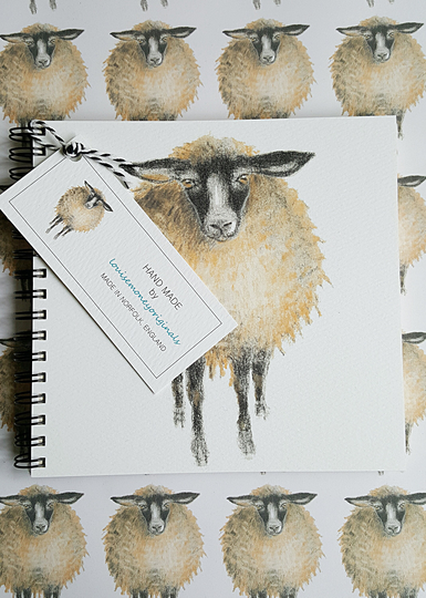 Sheep Notebook. Handmade Notebook With A Sheep. Originally Hand Drawn Sheep Gift. Sketch Book