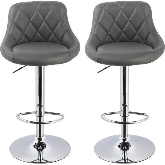 (2 pcs (grey)) Bar Stools Counter Stools Breakfast Barstools Chairs Grey / White / Black (2pcs/4pcs)