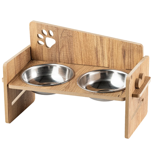 Adjustable Height Cat and Dog Elevated Feeder