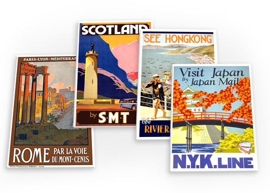 World Travel Holiday Vintage 4 X Fridge Magnets | B