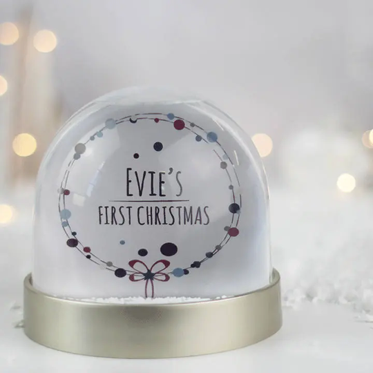 Personalised First Christmas Snow Globe - Dome 1st Gift