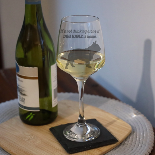 Personalised Engraved French Bulldog Wine Glass | Dog Owner/Lover Gift Frenchie Novelty Birthday Gifts Mum