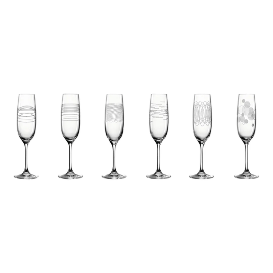 Casella 6 Piece 190ml Glass Flute Set