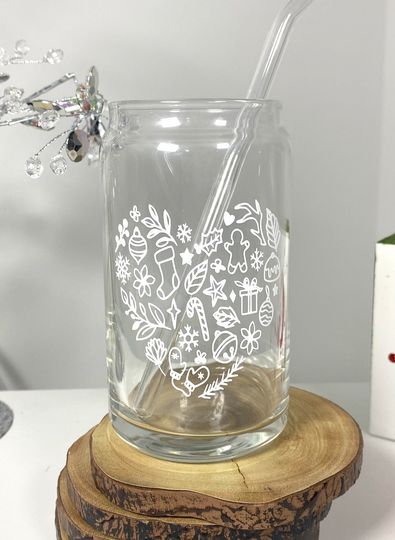 Christmas Mug Can Glass | Coffee |Christmas Cup |Iced Gift