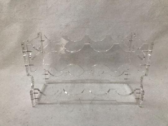 Vintage Mid-Century Modern Lucite Acrylic 6 Bottle Wine Rack