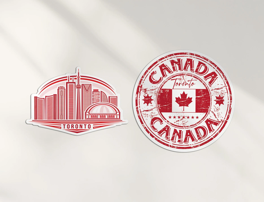 2 X 10cm Toronto Vinyl Stickers - Canada Canadian Map Flag Holiday Travel Adventure Luggage Gift Kids Boys Girls Sticker #78543