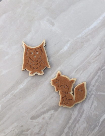 Owl & Fox Wooden Fridge Magnets, Magnet, Christmas Kitchen Decor, Christmas Office Stocking Filler