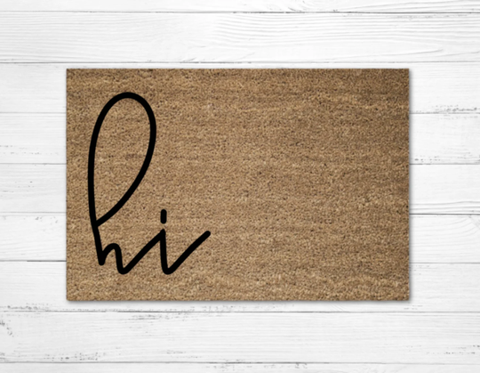 Hi Doormat Rug, Welcome Doormat, Custom Door Mat, Personalized Housewarming Gift, Engagement Wedding Porch Decor