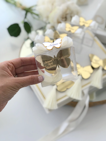Butterfly Gold Magnet Favor, Welcome Baby Gift, Shower Favors, Sweet 16 Baptism 1st Birthday