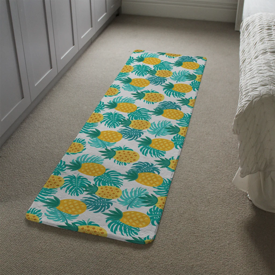 Kester Pineapples Designer Shaggy Yellow/Green Rug
