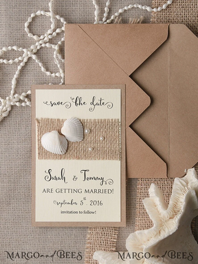 Personalised Beach Marine Save The Date Cards, Travel Our Card , Seaside Wedding Dates Suite