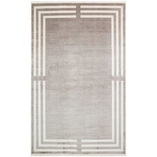 Dannis Machine Woven Grey/White Rug