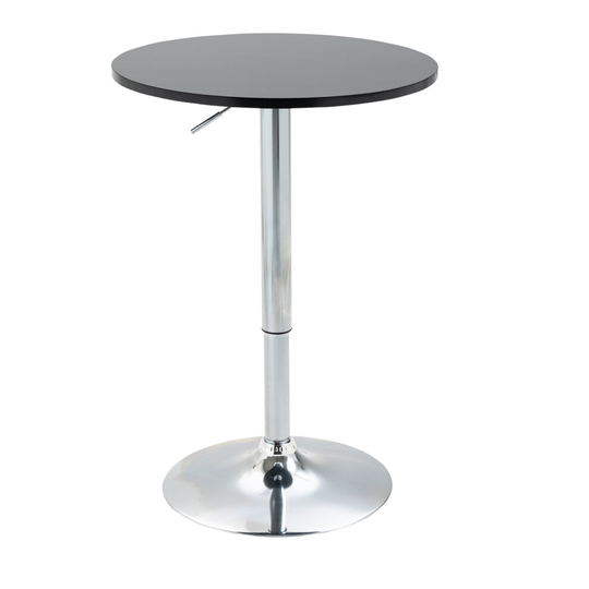 HOMCOM Round Height Adjustable Bar Table Counter Pub Desk Metal Base