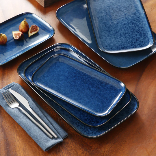 Star Serving Plate Set 3-piece Rectangular Plate Set Tableware Serving Plate Made Of Stoneware
