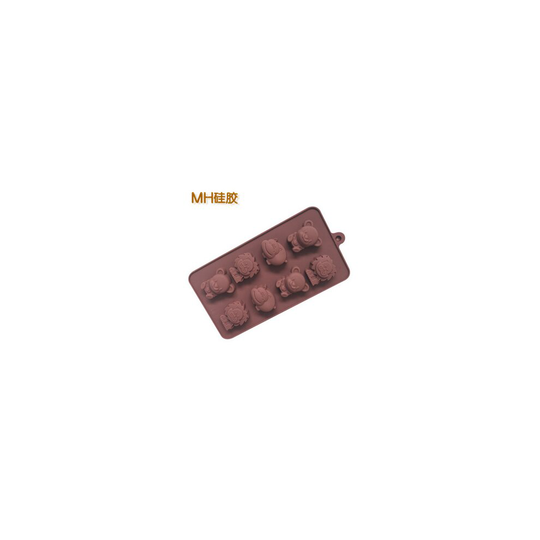 8 Animals Lion Bear Hippo Silicone Mould Chocolate Fondant Jelly Ice Cube Mold 1 Pc