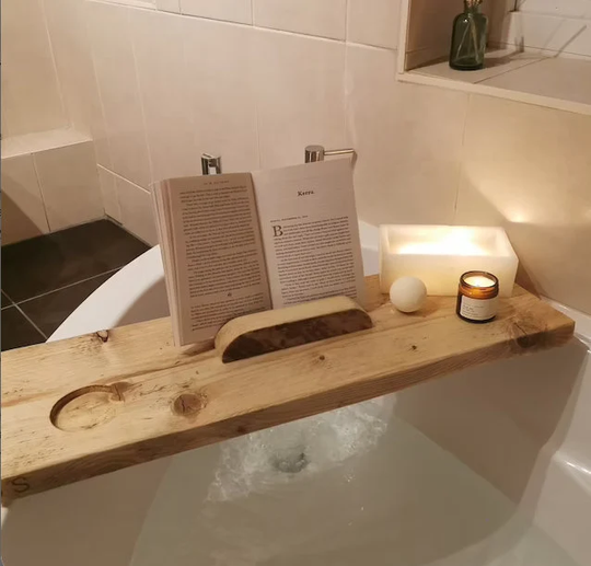 Wooden Scaffold Board Bath Tray - Caddy/Bath Shelf/Bath Board/Wine Holder