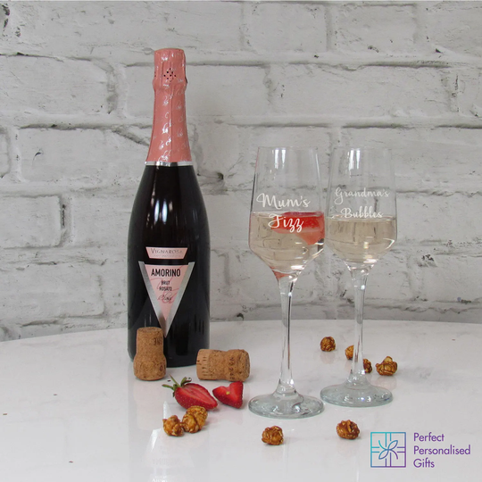 Personalised Prosecco Glass | Mum's Fizz Mother's Day Gift Champagne Flute Bubbles & Lover