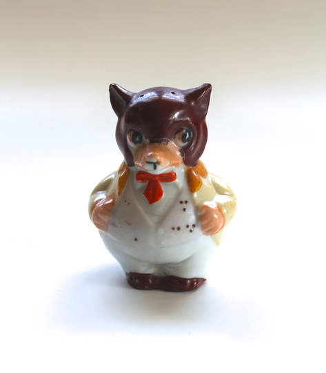 Vintage 1950's Wolf in A Suit Salt & Pepper Shaker Cute