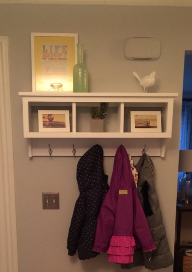 Lovely Coat Rack With 3 Cubby Storage, Display Shelf Hooks, Entryway Shelf, Basket Bathroom, Bedroom Storage, Laundry